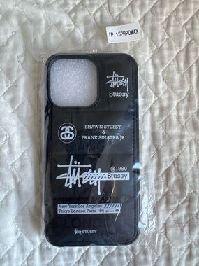 Stussy Black Quilted Logo iPhone Case